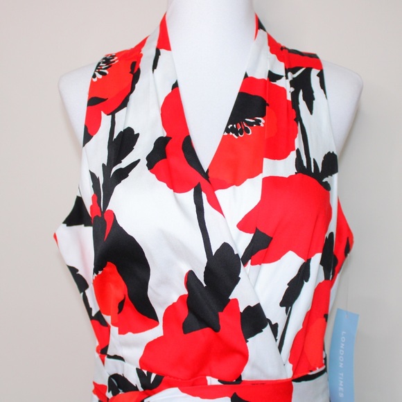 London Times Surplus Fit-N-Flare Floral Midi Dress - Picture 3 of 11